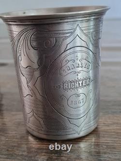 Très belle timbale XIX / gobelet Argent massif Ancien Poinçon 13 DK /de 1867