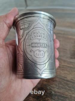Très belle timbale XIX / gobelet Argent massif Ancien Poinçon 13 DK /de 1867