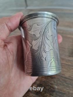 Très belle timbale XIX / gobelet Argent massif Ancien Poinçon 13 DK /de 1867