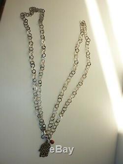 Tunisie rihanna khamsa ancien argent 178 cm corail berbère Tribal necklace