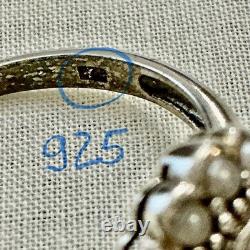 Veritable Sublime Rubis, Perle Fine, Argent Massif, Très Belle Bague Ancienne
