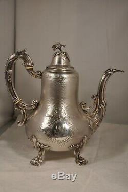 Verseuse Cafetiere Ancien Argent Massif Antique Coffee Pot Mo Harleux 777 Gr