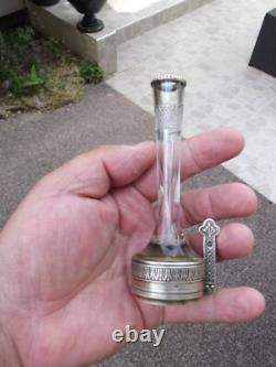 Voiture Ancien pique fleurs bouquetière en cristal monture argent massif Minerve