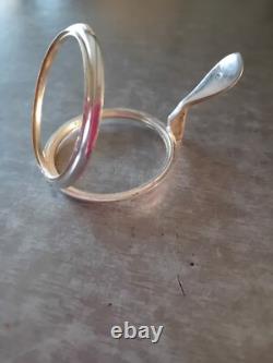 Xix, Belle Ancienne Lunule D'ostensoir En Argent Massif 925, Sans Verres