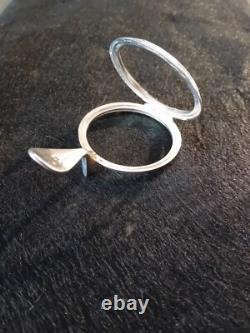 Xix, Belle Ancienne Lunule D'ostensoir En Argent Massif 925, Sans Verres