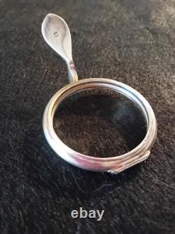 Xix, Belle Ancienne Lunule D'ostensoir En Argent Massif 925, Sans Verres