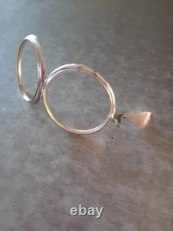 Xix, Belle Ancienne Lunule D'ostensoir En Argent Massif 925, Sans Verres